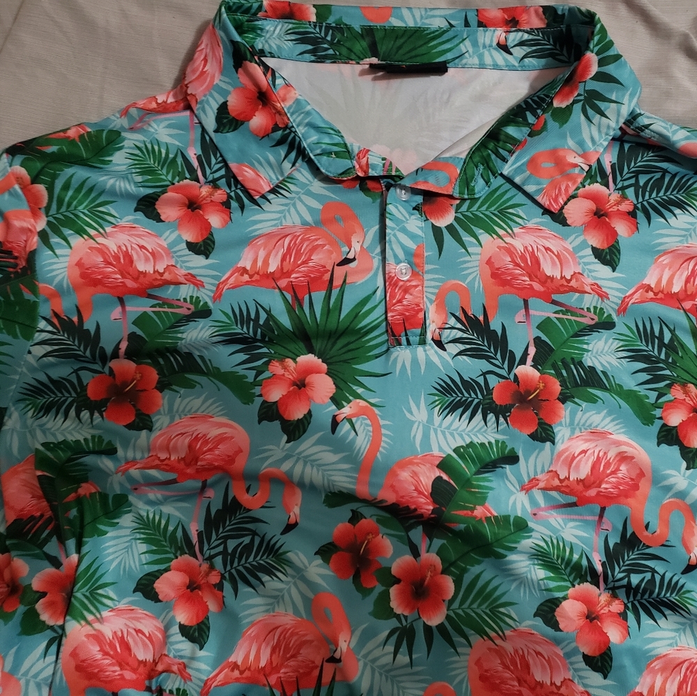 Flamingo golf shirt
